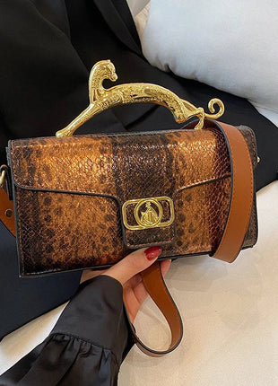 New Ladies Metal Buckle Simple Fashion Shoulder Bag Party Commuting Bag Women Luxury Brand Design PU Leather Bag PlatiNum