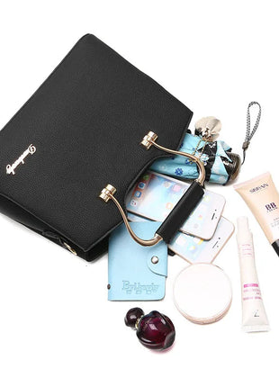 Yogodlns Luxury Pendant Handbag For Women PU Leather Tassel Shuolder Bag Designer Handle Bag Brand Shopping Mommy Shoudler Bag PlatiNum