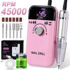 LIMEGIRL 45000RPM Electric Nail Drill Polisher Rechargeable Portable Electric Nail File Machine Kit for Home Acrylic Gel Nails Polishing