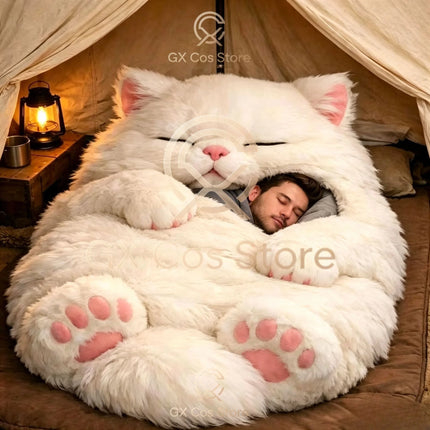 Giant Animal Sleeping Bag Comfortable Soft Warm Plush Bag Washable Cute Cat Envelope Sleeping Bag for Adults Winter Outdoor Use