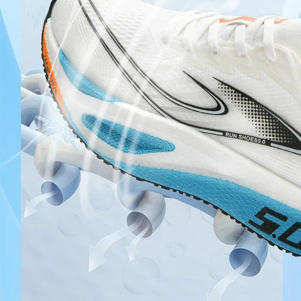 Unisex 2025 Full Carbon Plate Running Shoes Professional Marathon Racing Lightweight Bounce Cushion Breathable Sports Sneakers PlatiNum