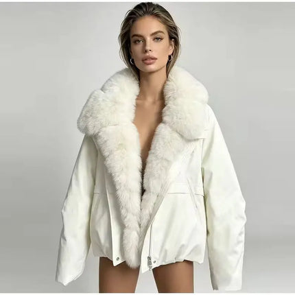 ZADORIN 2026 Detachable Faux Fur Collar Short Parka Winter Jackets Women Elegant Loose Cotton Padded Outerwear Warm Women Coats