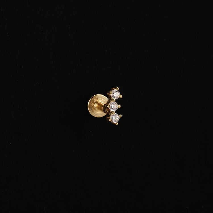 AIDE Heart Round Ball Flat Helix Piercing Earring 925 Sterling Silver Ear Studs Geometric Zircon Exquisite Trinket Studs Aretes PlatiNum