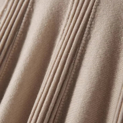 Birdtree,90% Wool 10% Cashmere Knitted Skirt For Women,Mid-Waist Casual Long Skirts,Commuting Style,2026 Spring New D61337JF PlatiNum