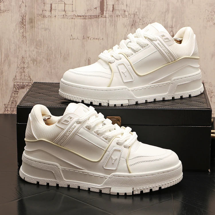 New Men White Red Breathable Pattern All Match Brand Shoes Causal Flats Loafers Sports Walking Sneakers Zapatos Hombre