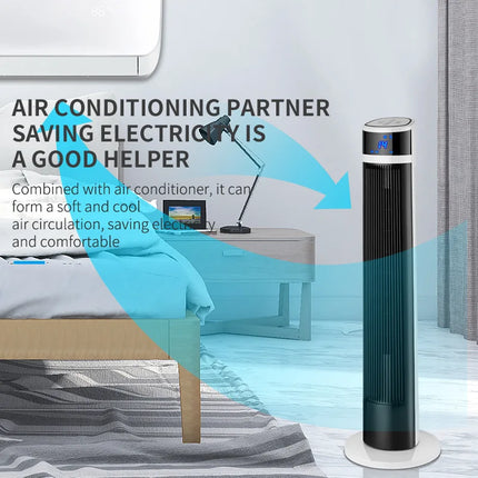 Ventilatore a Torre 2026 Nuovo Modello Aggiornato, Ventilatore da Terra, Ventilatore Verticale Silenzioso Senza Pale, Compagno per Condizionatore d'Aria, Ventilatore Elettrico Domestico Senza Pale