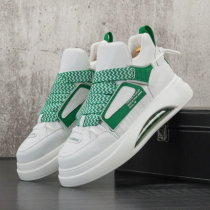 High top White Sneakers Best selling Mens Sneakers With Anti slip Wear resistant Properties Increasing Height by 6 Centimeters