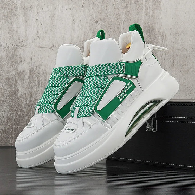 High top White Sneakers Best selling Mens Sneakers With Anti slip Wear resistant Properties Increasing Height by 6 Centimeters