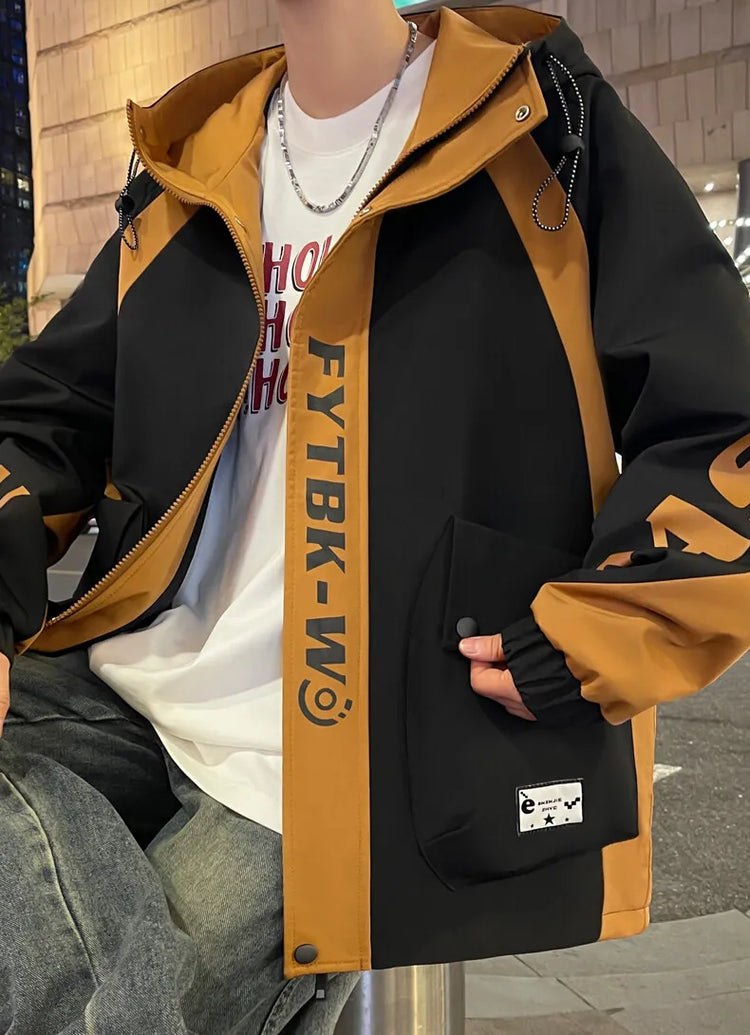 Fashion 2026 Spring Autumn Men's Casual Hooded Jackets Youth High Quality Streetwear Loose Coat Outdoor Windbreaker Top Clothing
