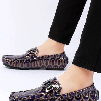 Mocassini da Uomo con Motivi Testurizzati, Calzature Casual Slip-On per Uso Quotidiano, Calzature Resistenti all'Usura e Robuste per Uomo