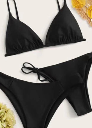 Bikini nero Costume da bagno estremo Triangolo Costumi da bagno sexy String 3 pezzi Bikini Set Costume da bagno donna Beach Tangas Biquinis Feminino platinumshop
