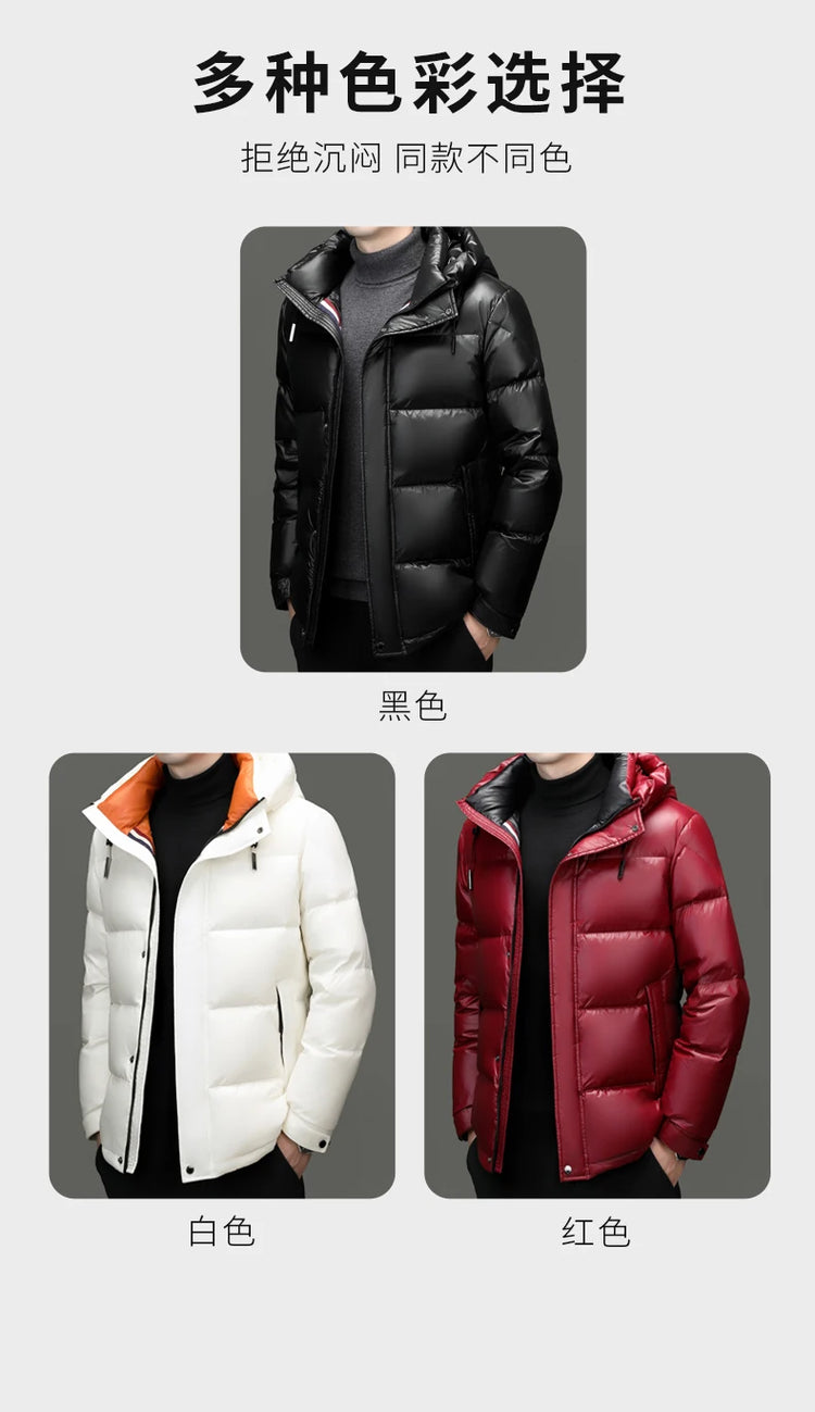 New arrival winter jacket 90% white duck down jackets men,mens thicken warm parkas winter down coat,autumn hooded parkas men