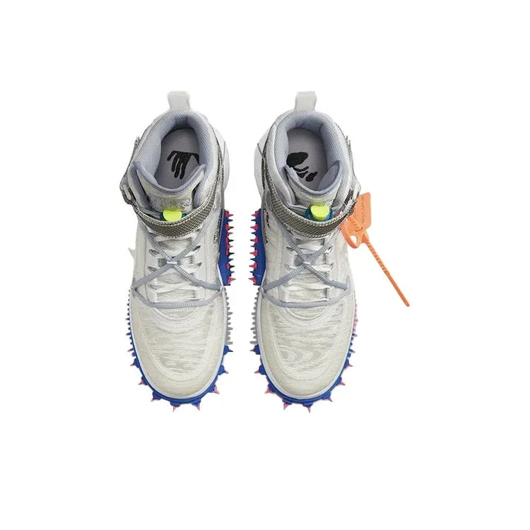OFF-WHITE X Nike Air Force 1 Skate Shoes Unisex Mid-top White/Gray/Blue/Pink DO6290-100