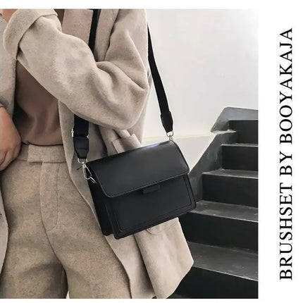 Classic Designer PU Leather Crossbody Bag for Women Travel Handle Handbag Fashion Shoulder Messenger Bag Ladies Small Flap Bag PlatiNum