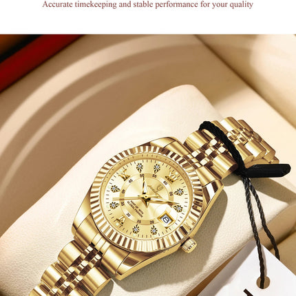 POEDAGAR Orologio da polso da donna alla moda Impermeabile Data luminosa Orologi da donna eleganti Orologio al quarzo in acciaio inossidabile per donna Reloj platinumshop