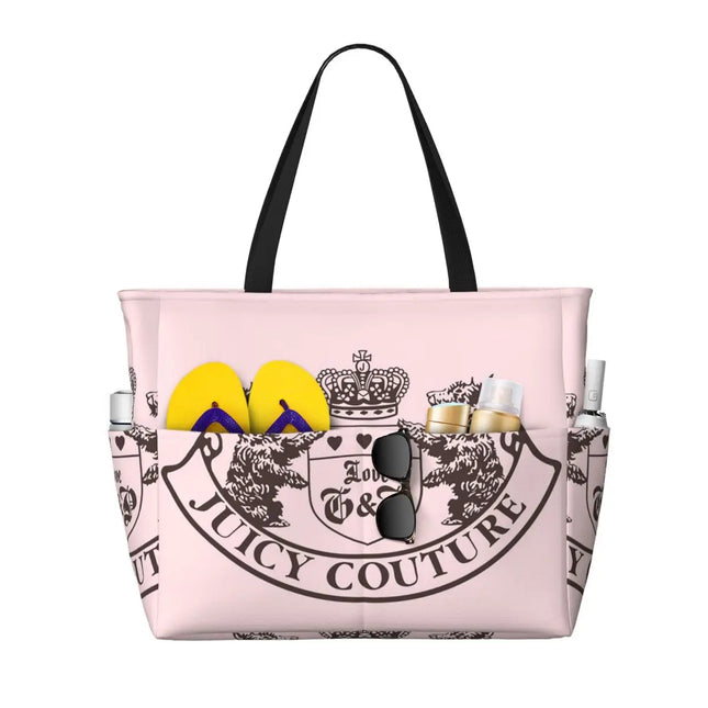 Y2k Juicy Couture Crest Beach Tote Bag Gym Yoga Duffle Bag Large Tote Bag Women's Travel Bag Fitness Bag