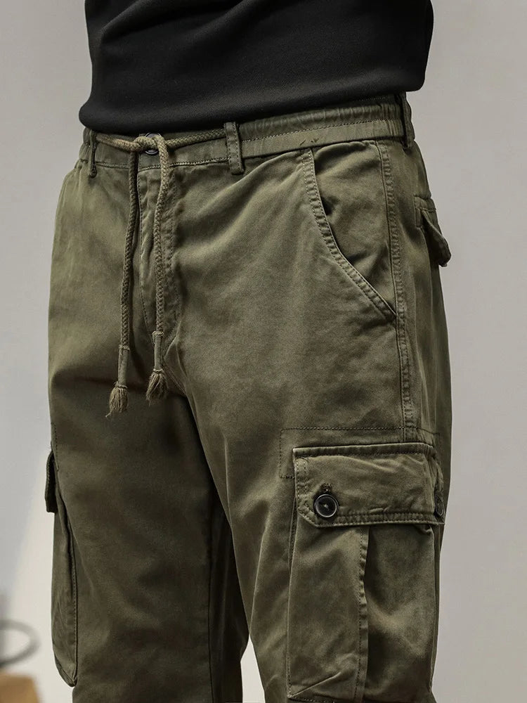 2023 New Multi-Pockets Spring Summer Cargo Pants Men Streetwear Zipper Leg Skinny Work Joggers Cotton Casual Tactical Trousers
