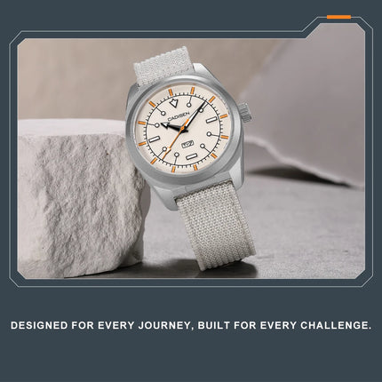 CADISEN TI-7 Autodyne Titanium Steel Automatic Mechanical Canvas Wristwatch MIYOTA 8215 Luminous Sapphire Waterproof Man Watches