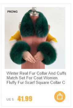 Real Fur Collar And Cuffs Set Winter Coat Accessories Women Fluffy Large Fur Shawl Neak Warm Fox Fur Scarf Furry Scarves Female
