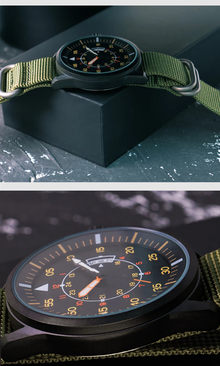 ADDIESDIVE 44mm Men's Fashion Quartz Watch 50m Waterproof Luminous Watch Large Dial High Quality Nylon Strap Men's Analog Watch
