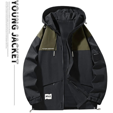 Plus Size Male Waterproof Windproof Hooded Jacket Autumn Winter New Fashion Men Casual Loose Fleece Thick Warm High Quality Coat