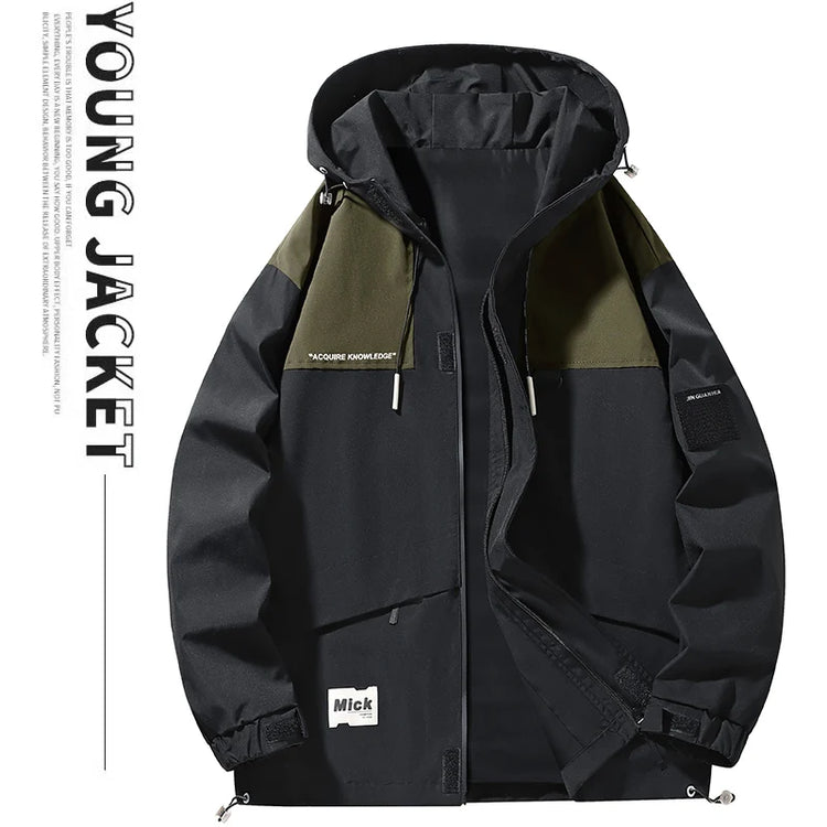 Plus Size Male Waterproof Windproof Hooded Jacket Autumn Winter New Fashion Men Casual Loose Fleece Thick Warm High Quality Coat