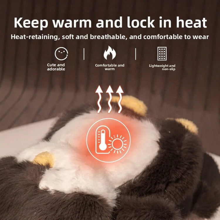 Cute Penguin Plush Slippers，Winter Warm Full-Coverage Home Slippers，Cartoon Animal-Themed, Non-Slip, Thick-Soled Women's Indoor