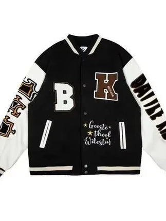 American Retro Baseball Jacket Unisex Loose Street Style Spring Autumn Couple Outerwear Windproof Long Sleeve Youth Fashion