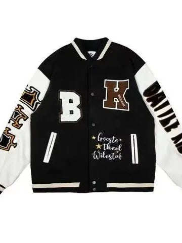American Retro Baseball Jacket Unisex Loose Street Style Spring Autumn Couple Outerwear Windproof Long Sleeve Youth Fashion