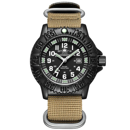 ADDIESDIVE Luxury Men Watch Luminous Dial 50m Water Resistance Date Display Outdoor Casual Men's Quartz Men Watch Nylon Strap
