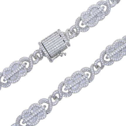 Set Gioielli Hip Hop da Uomo/Ragazzo Iced Out Bling 2026 Nuovo Design: Collana e Bracciale con Catena Cuban Link a Moneta Infinita/Dollaro platinumshop