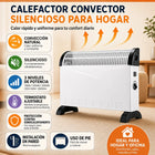 2000W Silent Electric Convector Radiator with 3 Power Levels, Adjustable Thermostat and Overheating Protection, Wall or Floor Heater for Home or Office