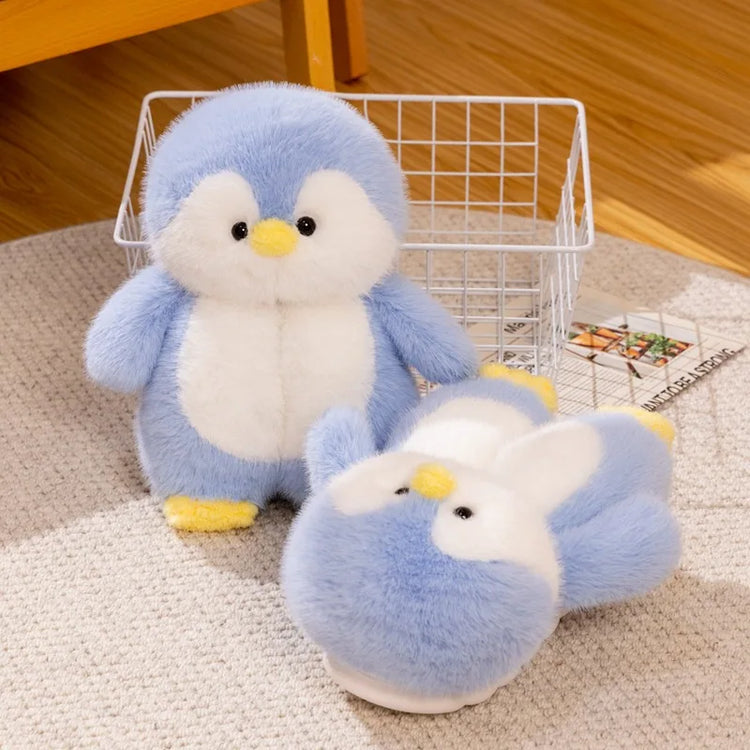 Cute Penguin Plush Slippers，Winter Warm Full-Coverage Home Slippers，Cartoon Animal-Themed, Non-Slip, Thick-Soled Women's Indoor