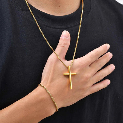 Vnox Set di 2 Pezzi Collana con Ciondolo e Bracciale da Uomo, Set di Gioielli in Acciaio Inossidabile Colore Nero Oro Argento, Regali di Gioielleria alla Moda platinumshop