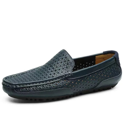 2024 Summer Men Casual Shoes Luxury Brand mocassini da uomo in vera pelle mocassini scavano scarpe da guida traspiranti Slip on