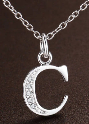 26 Letters 925 Sterling Silver Necklace Pendant Zircon For Women Exquisite Student Girlfriend Jewelry Accessories Wedding Gift PlatiNum