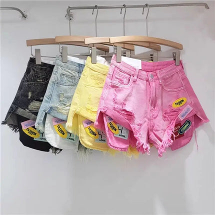 Pantaloncini Estivi in Denim con Frange per Ragazze, Nuovi Stili alla Moda, Versatili e Personalizzati, Shorts Strappati Trendy da Donna