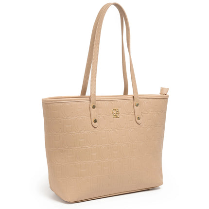 CH 2026 New Embossed Tote Bag Set 2Pcs Large Capacity Shoulder Bag with Pouch Luxury Designer Handbag for Women PlatiNum