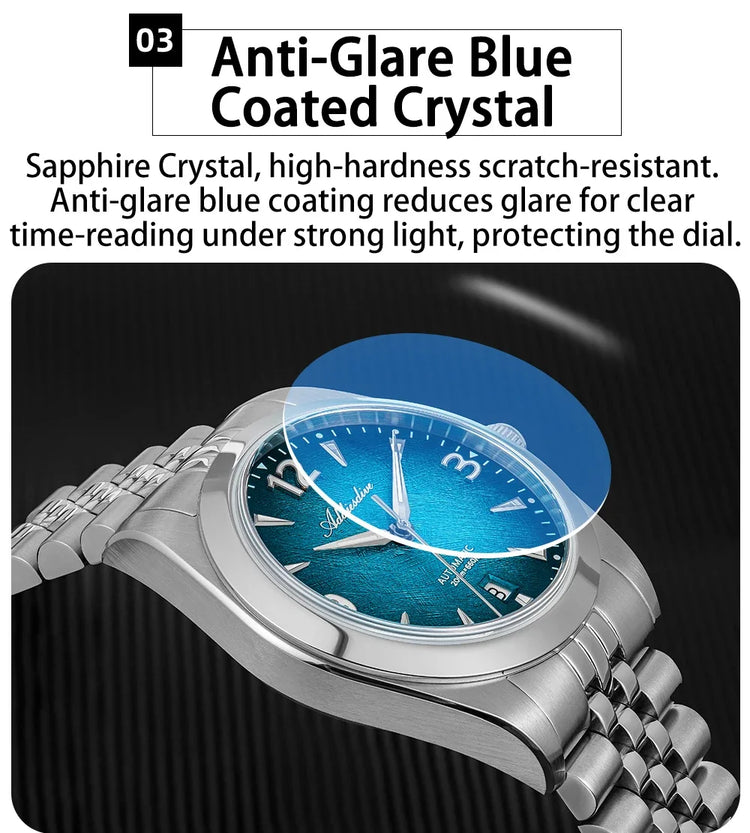 ADDIESDIVE Men's Automatic Mechanical Diving Watch 200M Waterproof Sapphire Crystal 316L Stainless Steel Japan 8215 Movement