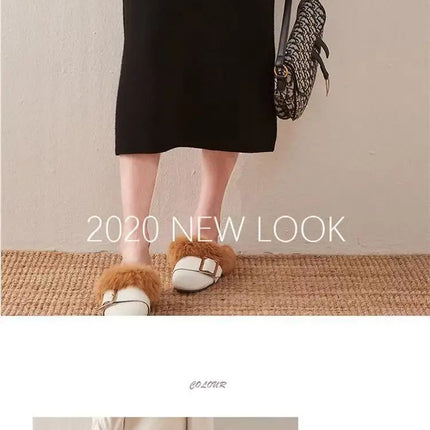 Korean Winter Cashmere Knitted Long Skirts For Women Fashion Mid-length High Waist A-line Skirts Female Wool Bottoms PlatiNum