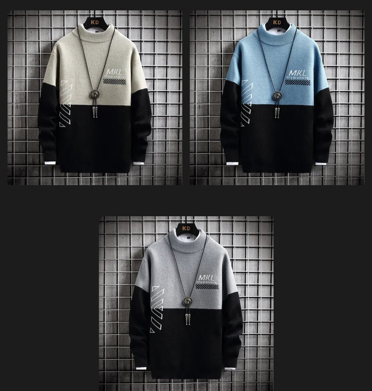 Fashion Sweater For Men Pullovers Men's Clothing Knit Men's Sweat-shirt Autumn Casual Hombre Warm Solid Spring Male Streetwear