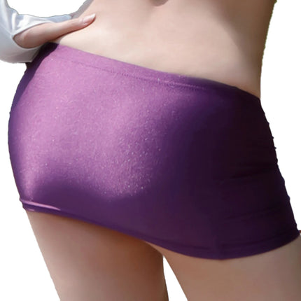 Minigonna da donna a vita bassa Tinta unita Cintura elastica Lingerie Minigonna aderente Gonna ultra trasparente Gonna da spiaggia Abbigliamento da notte