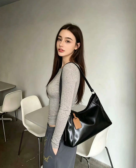 Borsa in pelle morbida, borsa a tracolla da donna, borsa di alta qualità, borsa da lavoro.