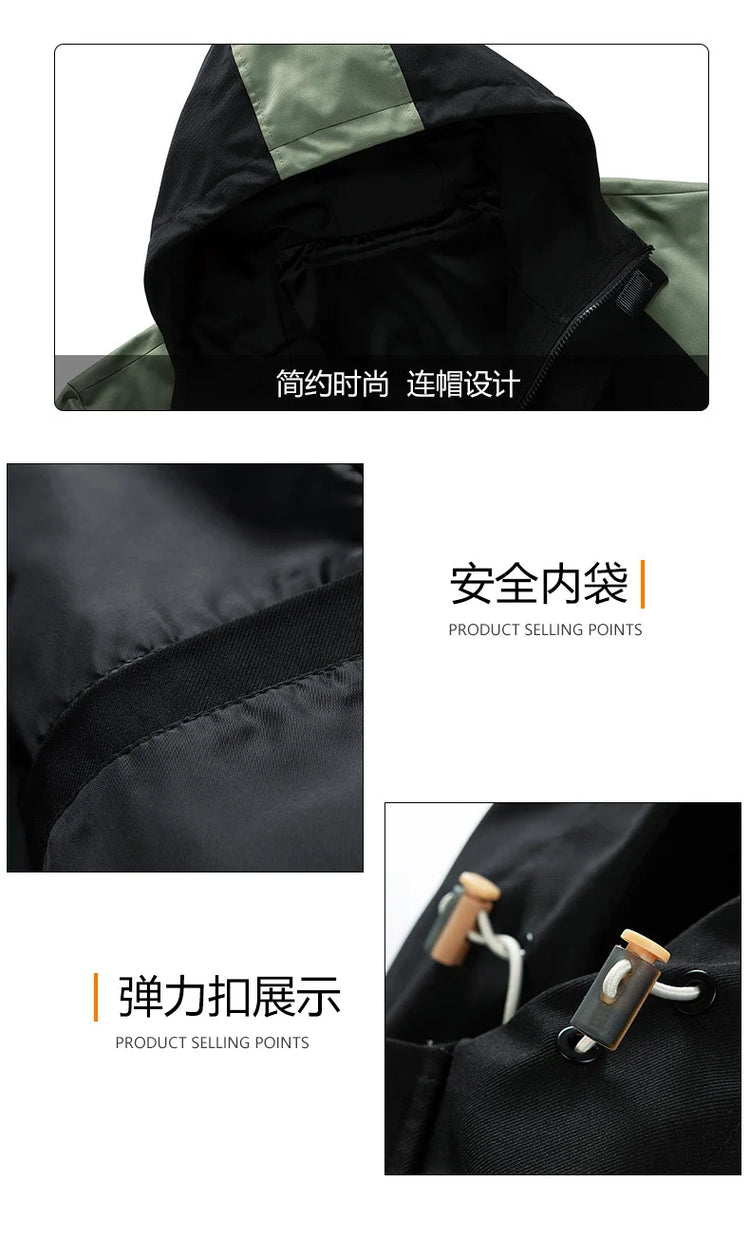 Jacket Mens Spring Autumn New Men Jacket Printing Hooded Jackets Casual Coat Men's Business Coats Size L-4XL 5XL 6XL 7XL 8XL