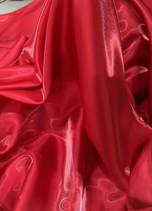 Tessuto Satinato Liquido Lucido di Lusso Riflettente Effetto Galassia per Abiti da Sposa e Design di Abiti alla Moda