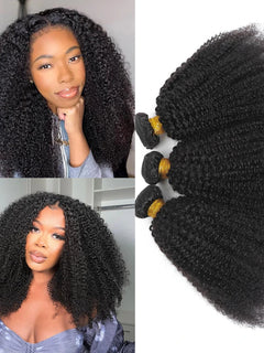 10-24inch Afro Kinky Curly Human Hair Bundle Deal Brazilian Afro Deep Jerry Curly Raw Virgin Human Hair Weave Hair Extension
