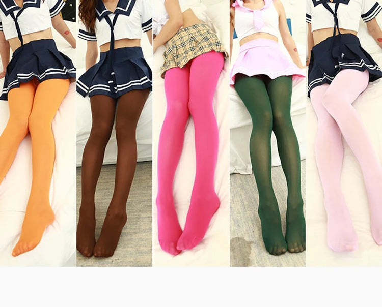 Primavera Autunno Collant Colorato Collant da Donna Sexy Collant Lolita Colori Caramelle Calze Moda Lingerie Gotica Collant