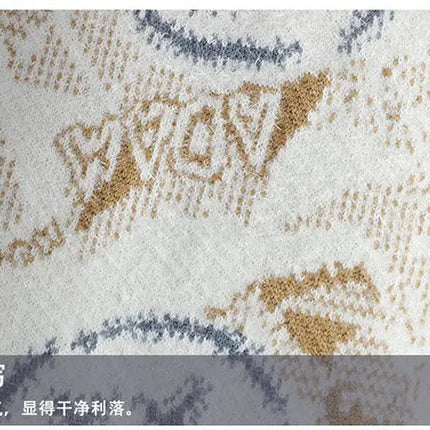 Autumn Winter Graffiti Men's New Sweater 2025 High Quality Men's Brand Hoodie Warm Knitted Tops High Street Trendy Bottom Shirt