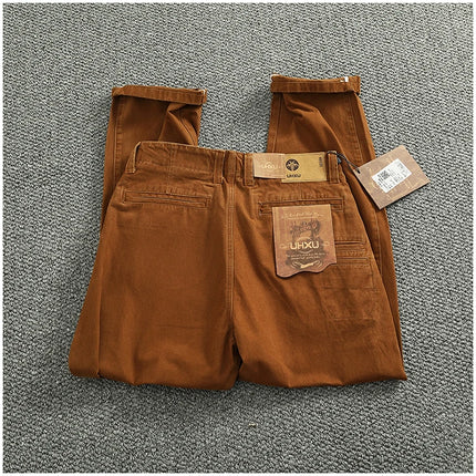 Spring And Autumn New American Retro 100% Cotton Multi-pocketed Washed Old Straight Casual Pants Loose Fashion Cargo Trousers
