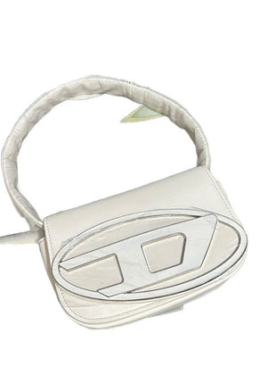Borsa a Tracolla in Pelle PU Effetto Specchio Argento Lucido con Decorazione Ovale in Rilievo, Tracolla Staccabile, Mini Borsetta Futuristica da Donna